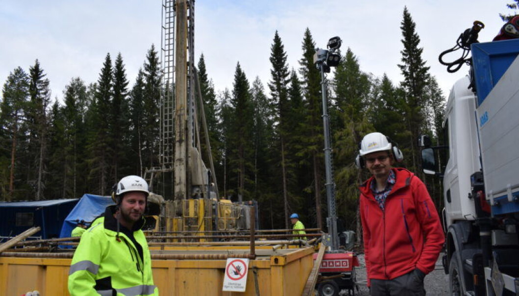 Jan-Erik Rosberg, till vänster är universitetslektor i teknisk geologi vid Lunds Tekniska Högskola. Henning Lorenz, geolog vid Uppsala universitet, är projektkoordinator. Jan-Erik Rosberg, till vänster är universitetslektor i teknisk geologi vid Lunds Tekniska Högskola. Henning Lorenz, geolog vid Uppsala universitet, är projektkoordinator.
