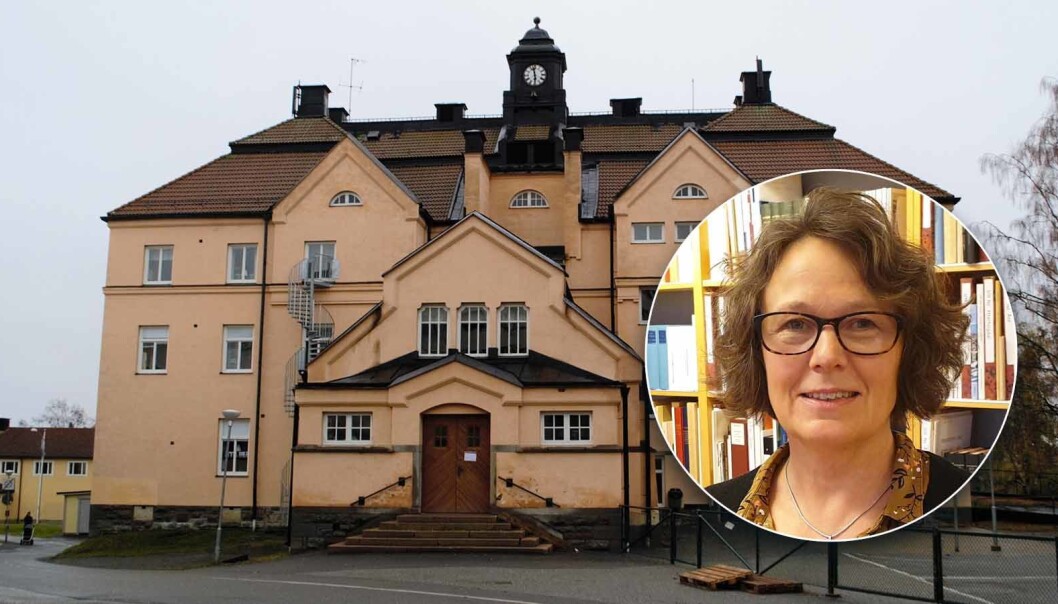 Bildmontage: T.v. I denna byggnad hade Frösö sjukhus sin församlingslokal, nu är det Arnljotskolan som håller till här. Bildmontage: T.v. I denna byggnad hade Frösö sjukhus sin församlingslokal, nu är det Arnljotskolan som håller till här.