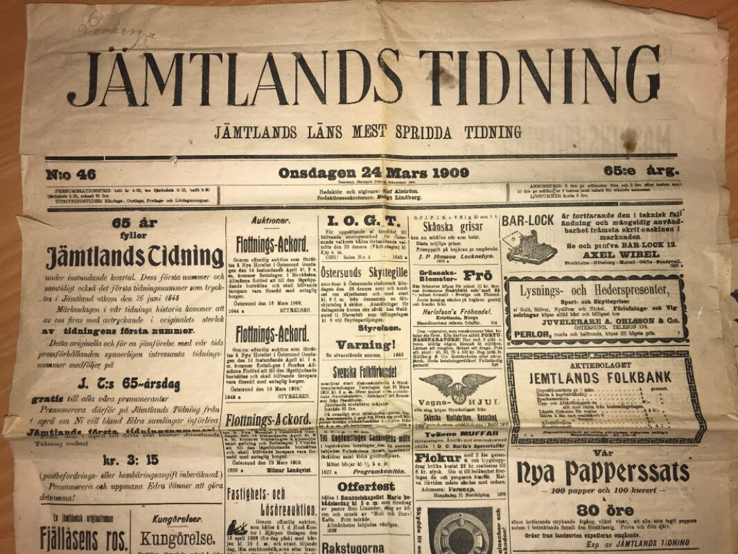 Historien om Jämtlands tidning Historien om Jämtlands tidning
