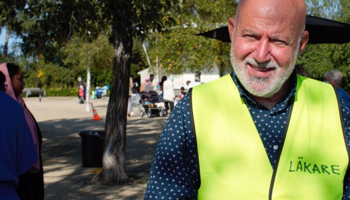 Läkaren George Gharibeh var ansvarig för Region JH:s mottagning i Badhusparken. Läkaren George Gharibeh var ansvarig för Region JH:s mottagning i Badhusparken.