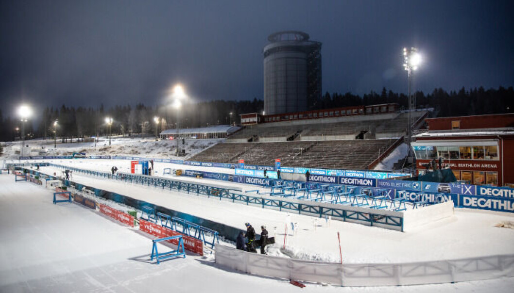 Arenan för världscupen i skidskytte Foto: Per Danielsson Arenan för världscupen i skidskytte Foto: Per Danielsson