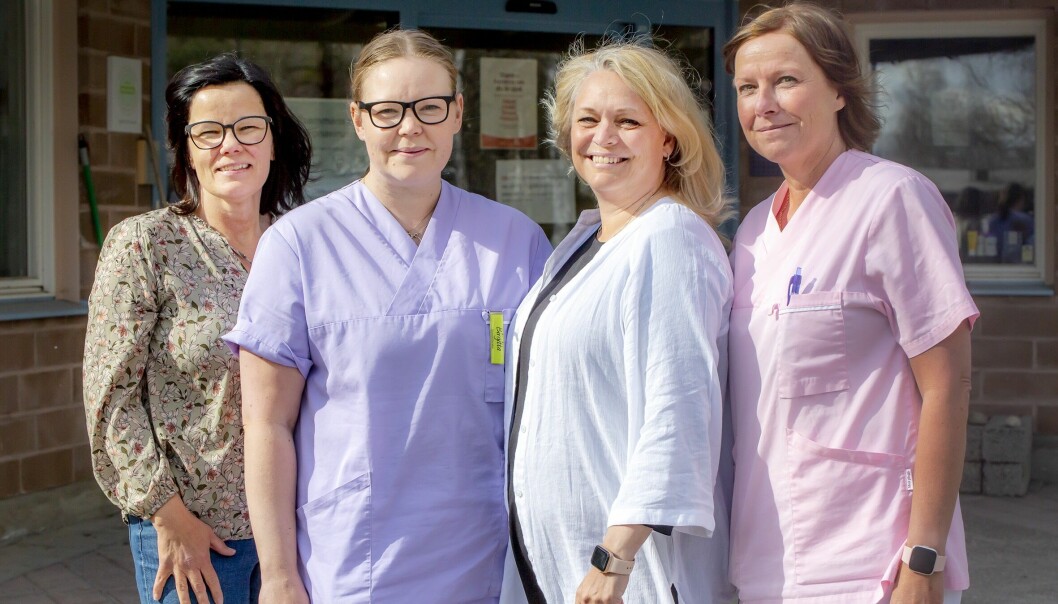 Lotta Wallner, Birgitta Olofsson, Jessica Wånggren och Kina Häggkvist är några av medarbetarna på Hälsorum i Änge.