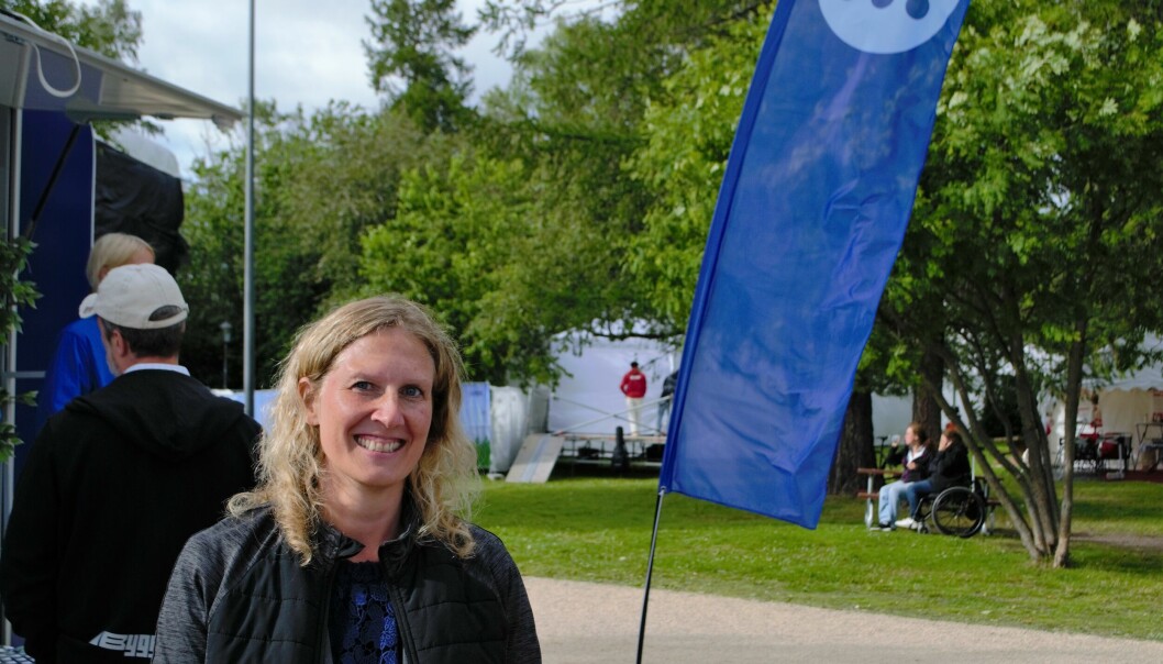 Sofie Wiklund befann sig under onsdagen på Moderaternas mötesplats i Badhusparken för att berätta om sitt partibyte.