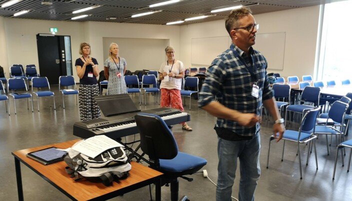 Sopranerna och Per övar inför konsert Sopranerna och Per övar inför konsert