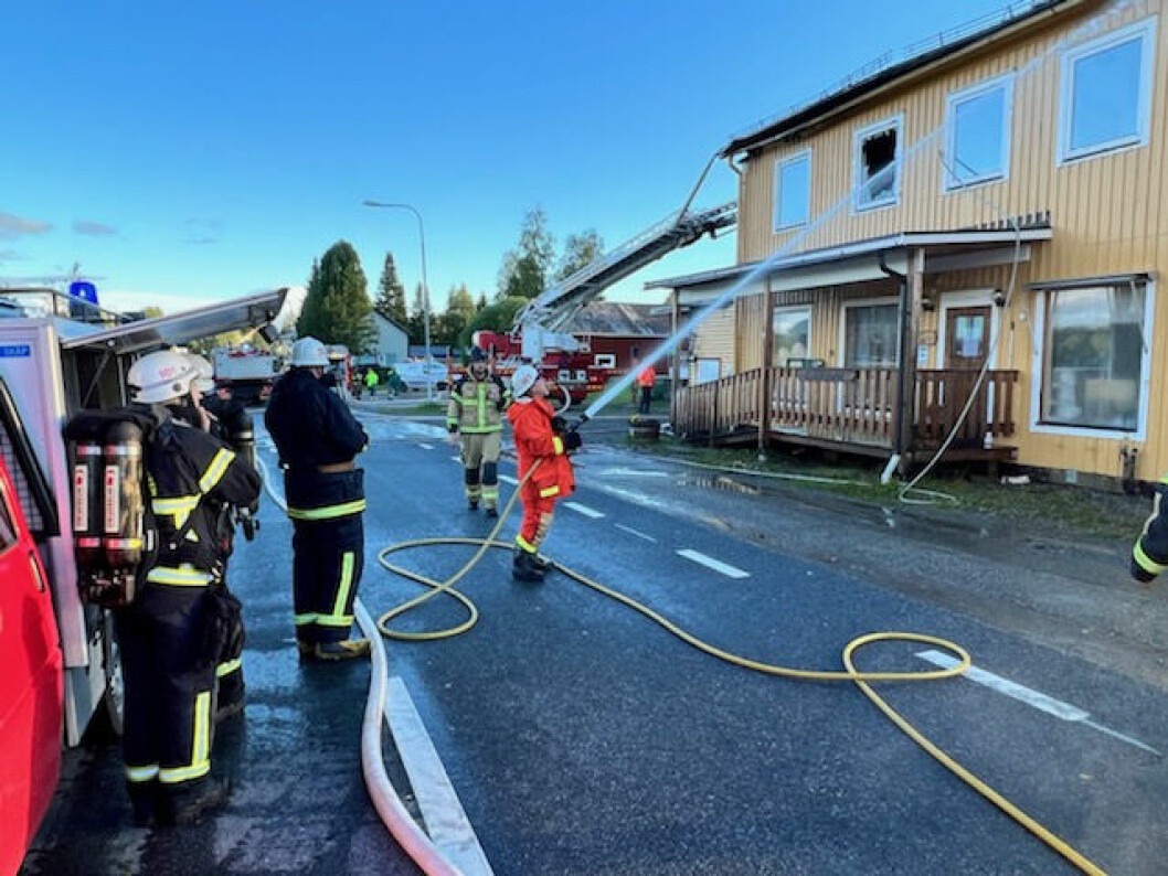 Huset i Norråker är mer eller mindre totalförstört efter branden.