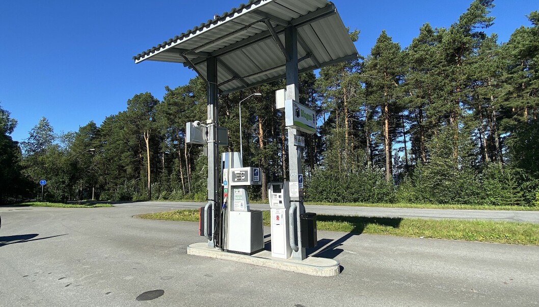 En av Östersunds två tankställen för biogas finns i Göviken nära Lugnvik.