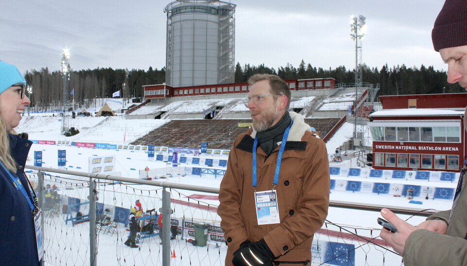 'Jag är imponerad av deltagarnas prestationer', sade idrottsminister Jakob Forssmed när han kom till Vinter Para VM.