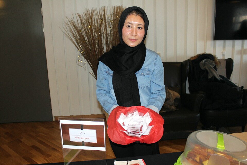 Zahra Aminis affärsidé är att sälja saffran från Iran.