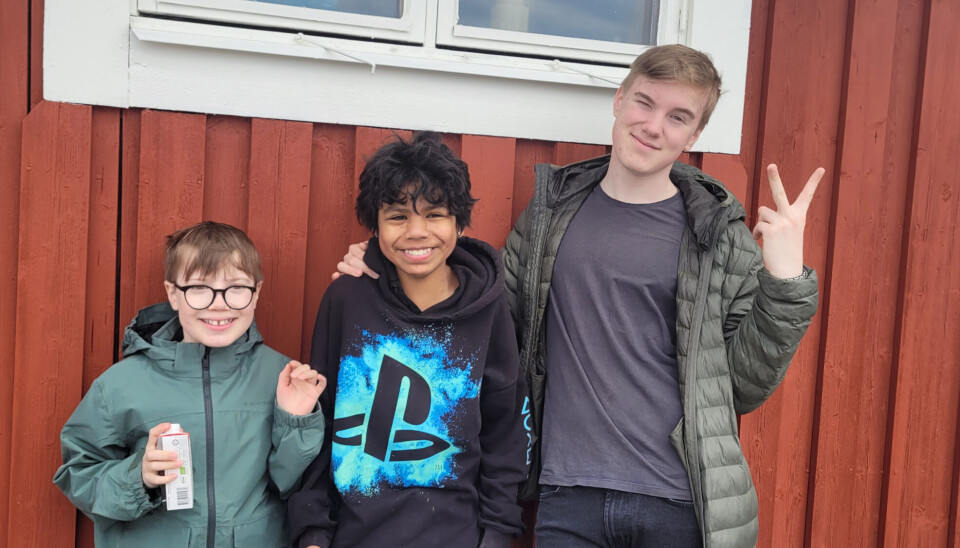 Några som passade på att se kosläppet var från vänster Walter Stefansson 11 år, Diana Lindblad 12 år och Leopold Stefansson 16 år. Några som passade på att se kosläppet var från vänster Walter Stefansson 11 år, Diana Lindblad 12 år och Leopold Stefansson 16 år.