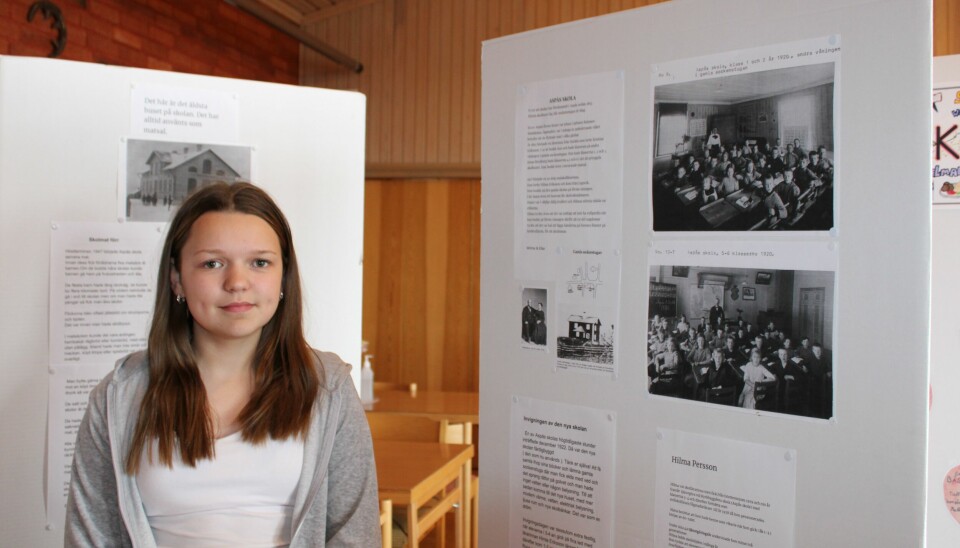 Elsa Pettersson i årskurs 6 hade skrivit om Aspås skola förr i världen.