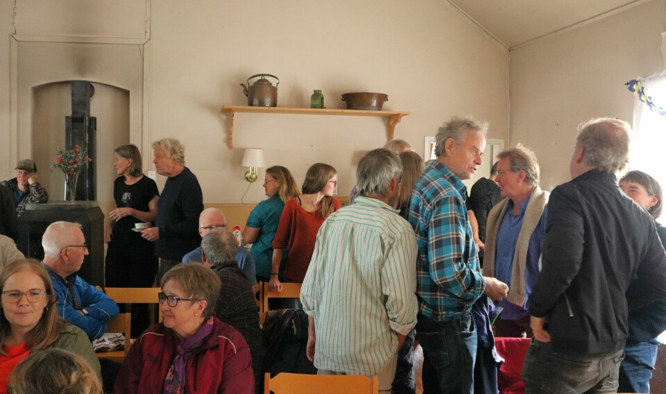 Många hade letat sig till Sveaborgs bygdegård för att diskutera ett samarbete mot framtida gruva.