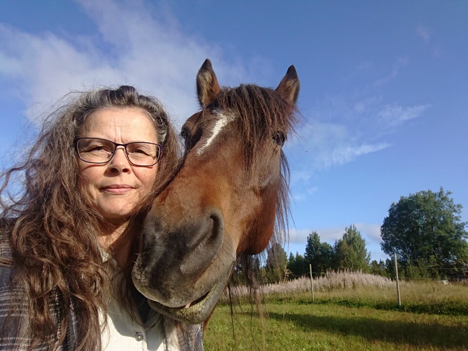 Eva Berg med sin häst Forman.