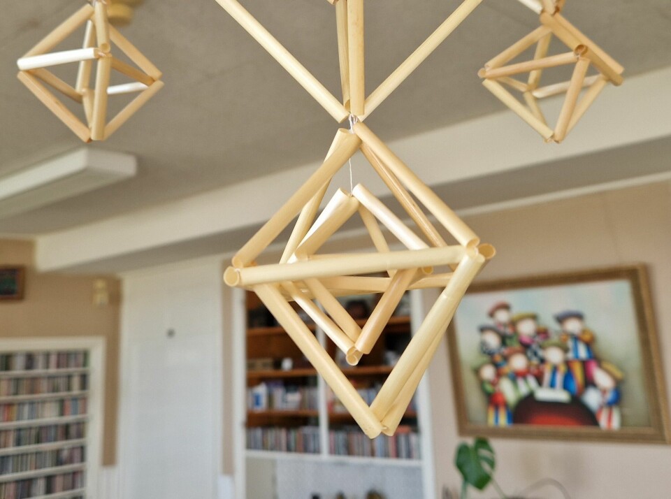 Oktaeder är en vanlig grundform för himmeli.
