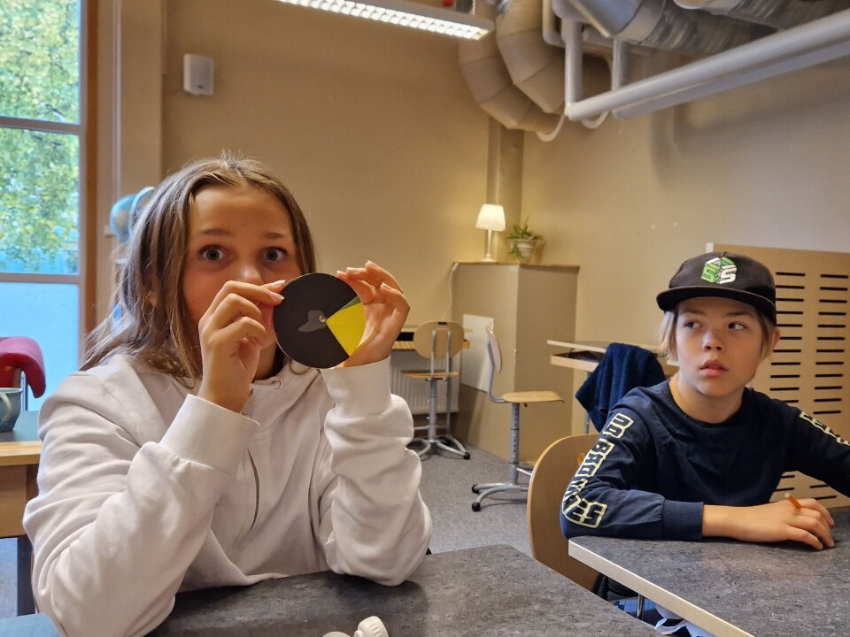 En snurra hjälper eleverna att förklara hur bra de förstått en uppgift eller genomgång. Gul betyder nja/sådär