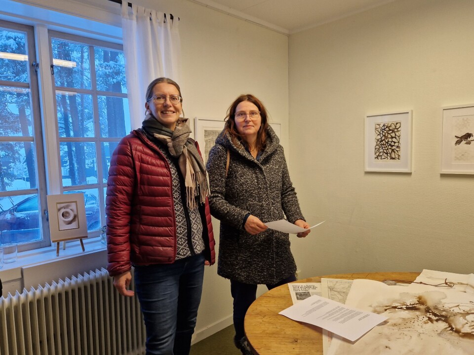 Besökarna Christina Forss och Elisabeth Wickzell tyckte att det var en spännande utsällning. Besökarna Christina Forss och Elisabeth Wickzell tyckte att det var en spännande utsällning.