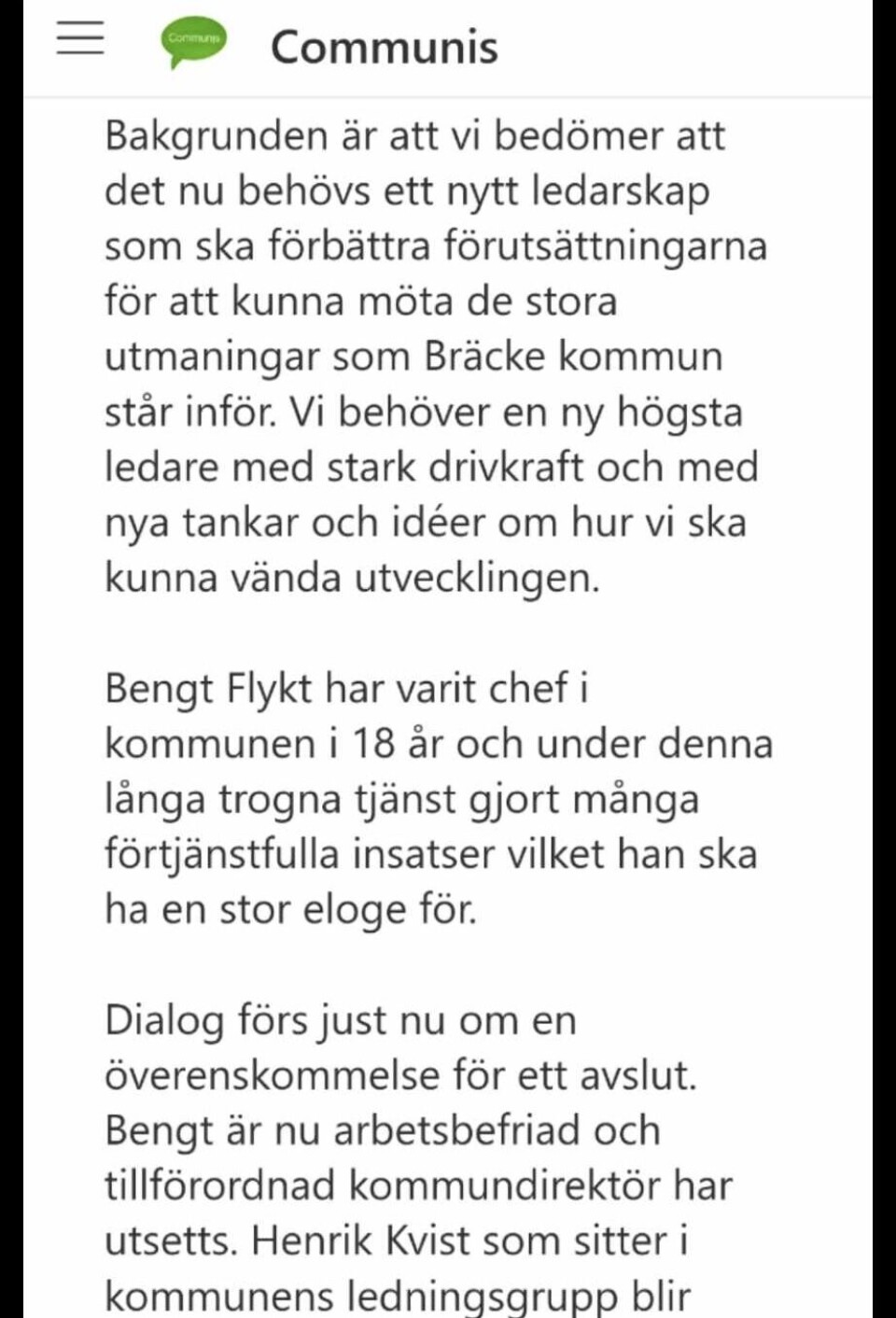 Delar av mejlet.