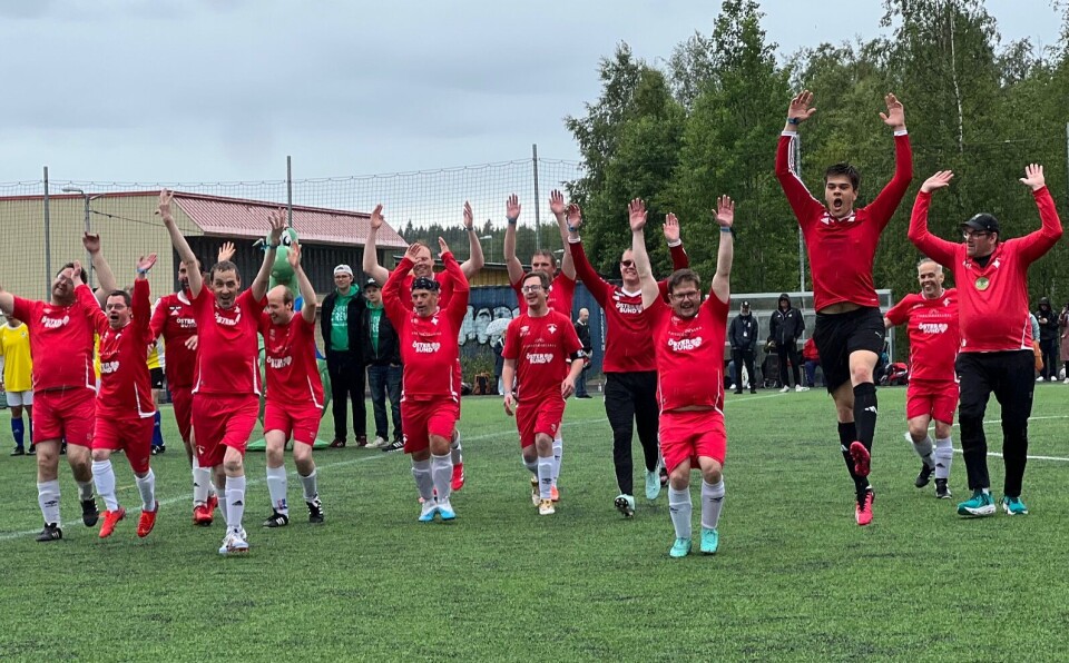 Fotbollsglädje i Storsjöcupen på torsdagen.